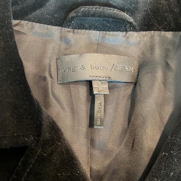 Rag & Bone Mercer Black Velvet Moto Jacket Size S - Picture 8 of 9